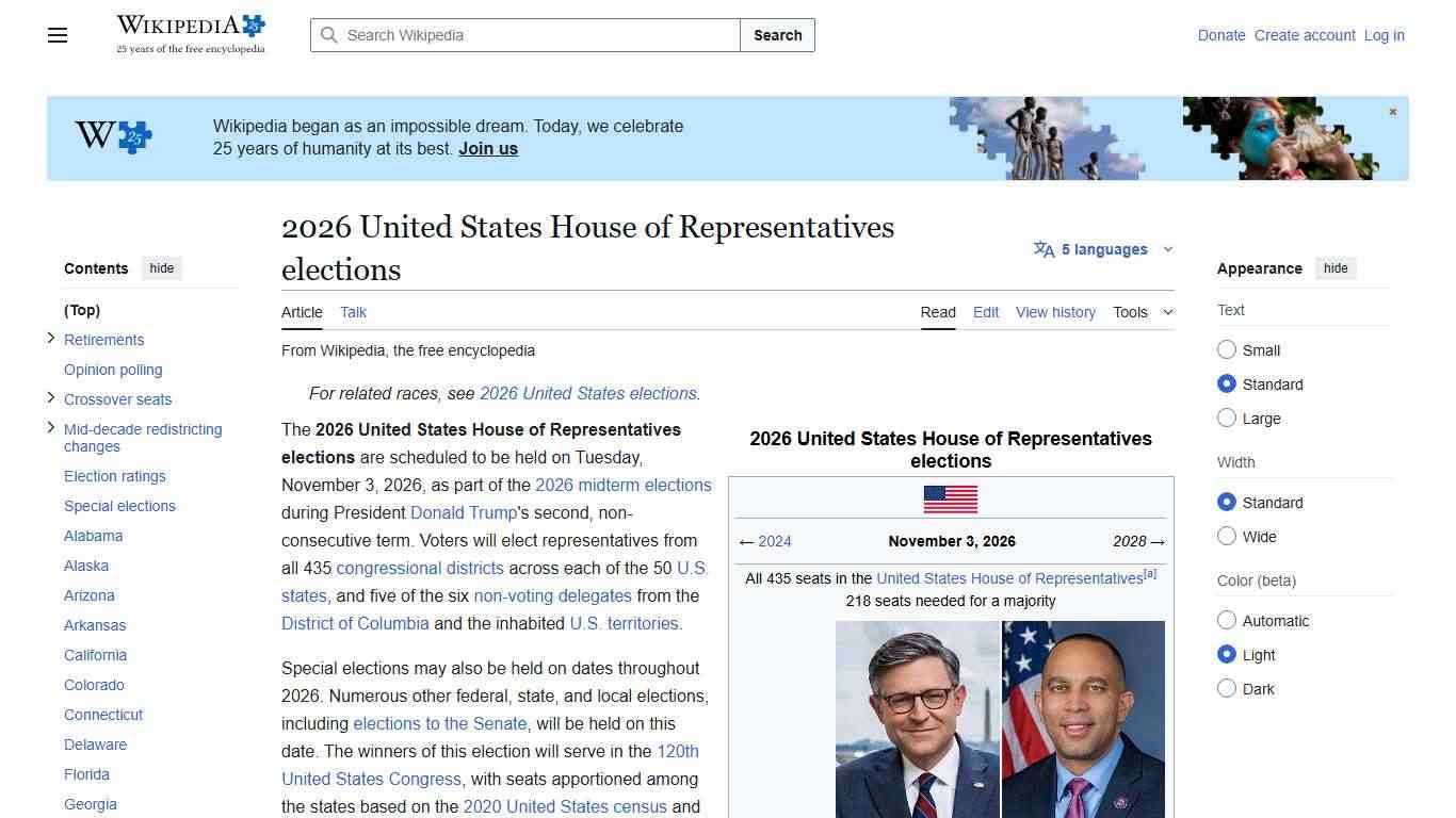 2026 United States House of Representatives elections - Wikipedia